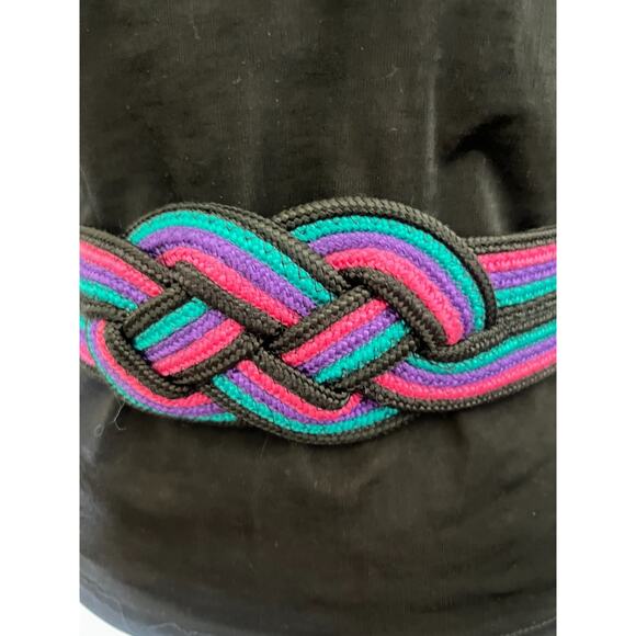 Vintage Womens Colorful Rope Knot Belt Sz 36 inch Hook and Loop 80s 90s Retro - Picture 2 of 5